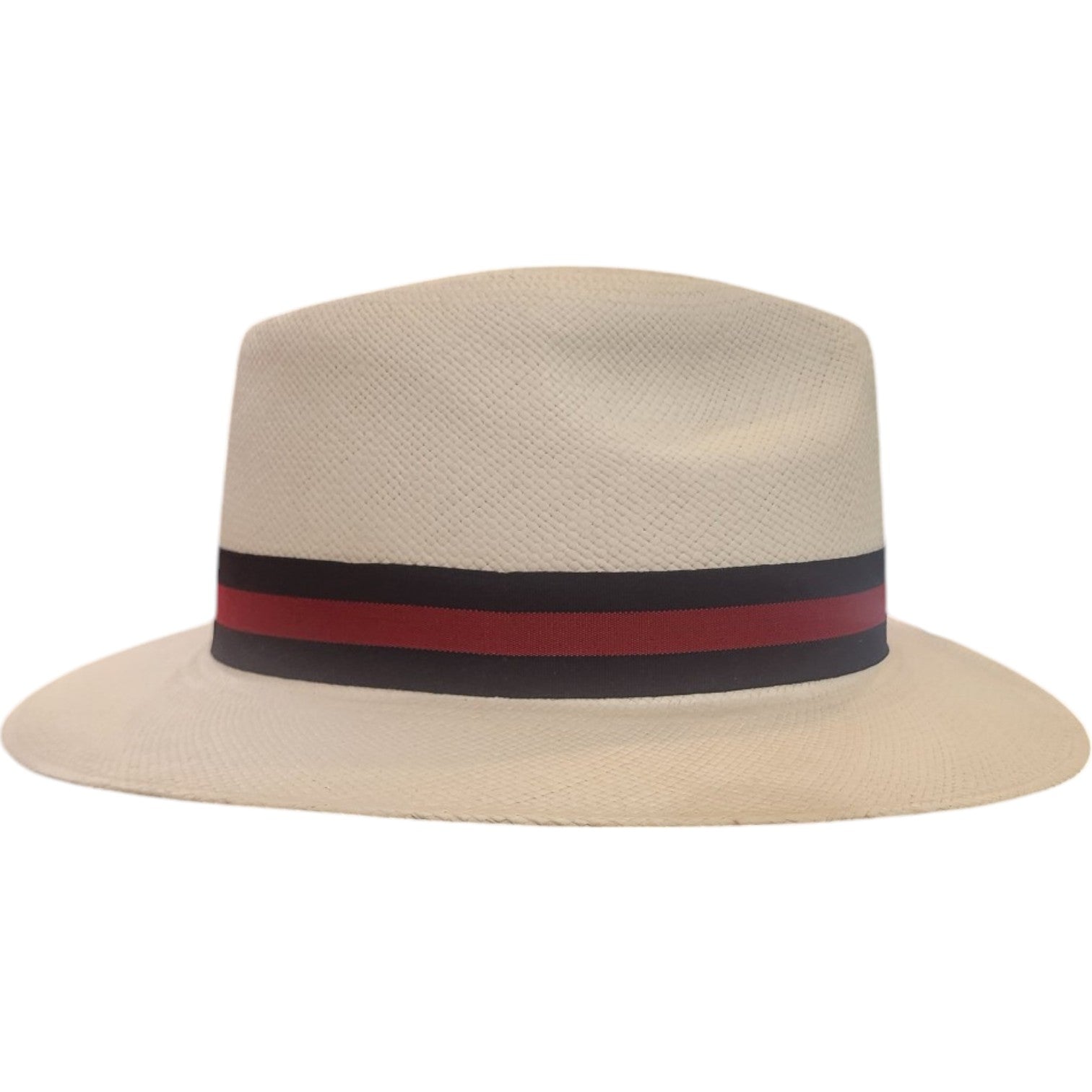 Bleached Fedora Panama blue/red band - JJ Hat Center ®