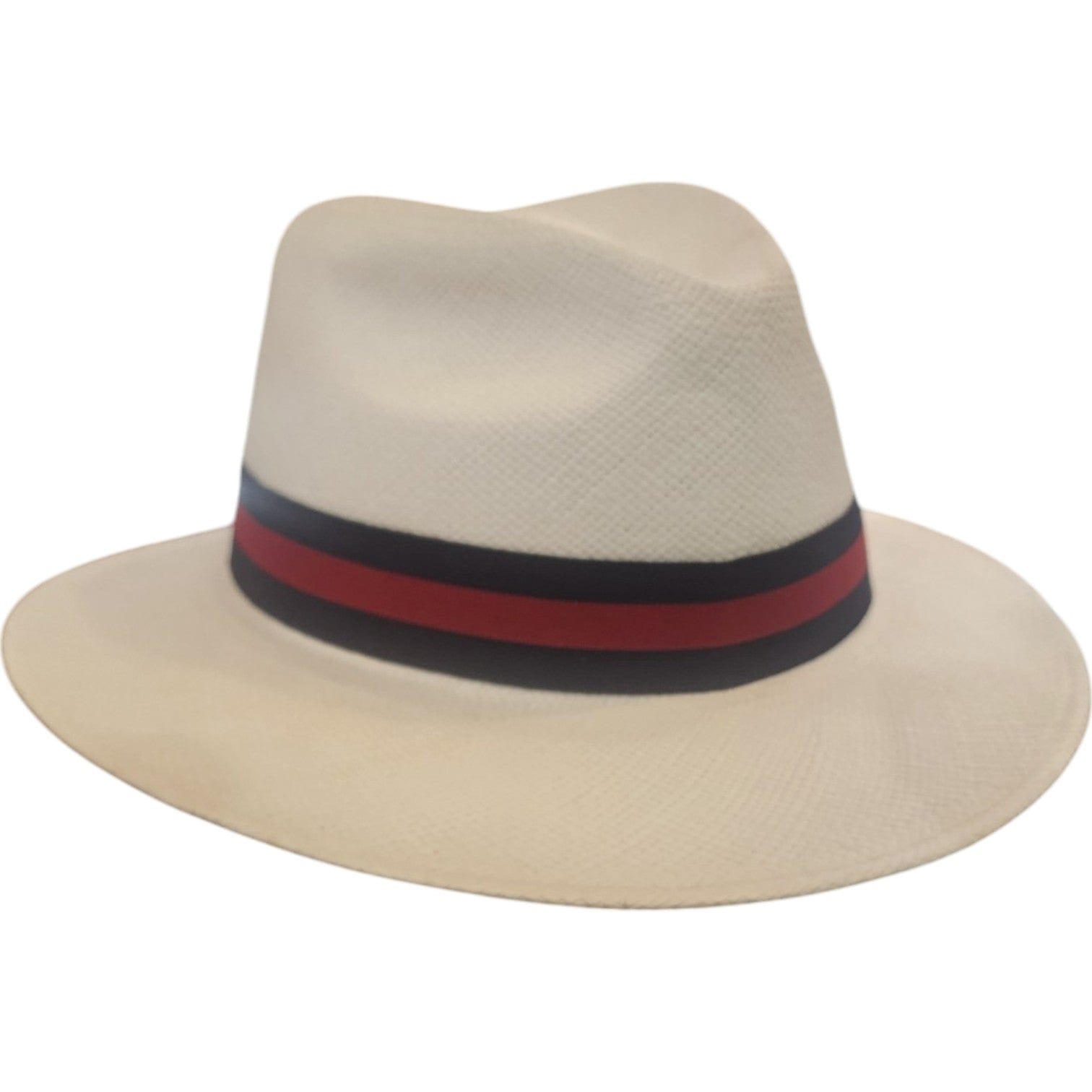 Bleached Fedora Panama blue/red band - JJ Hat Center ®