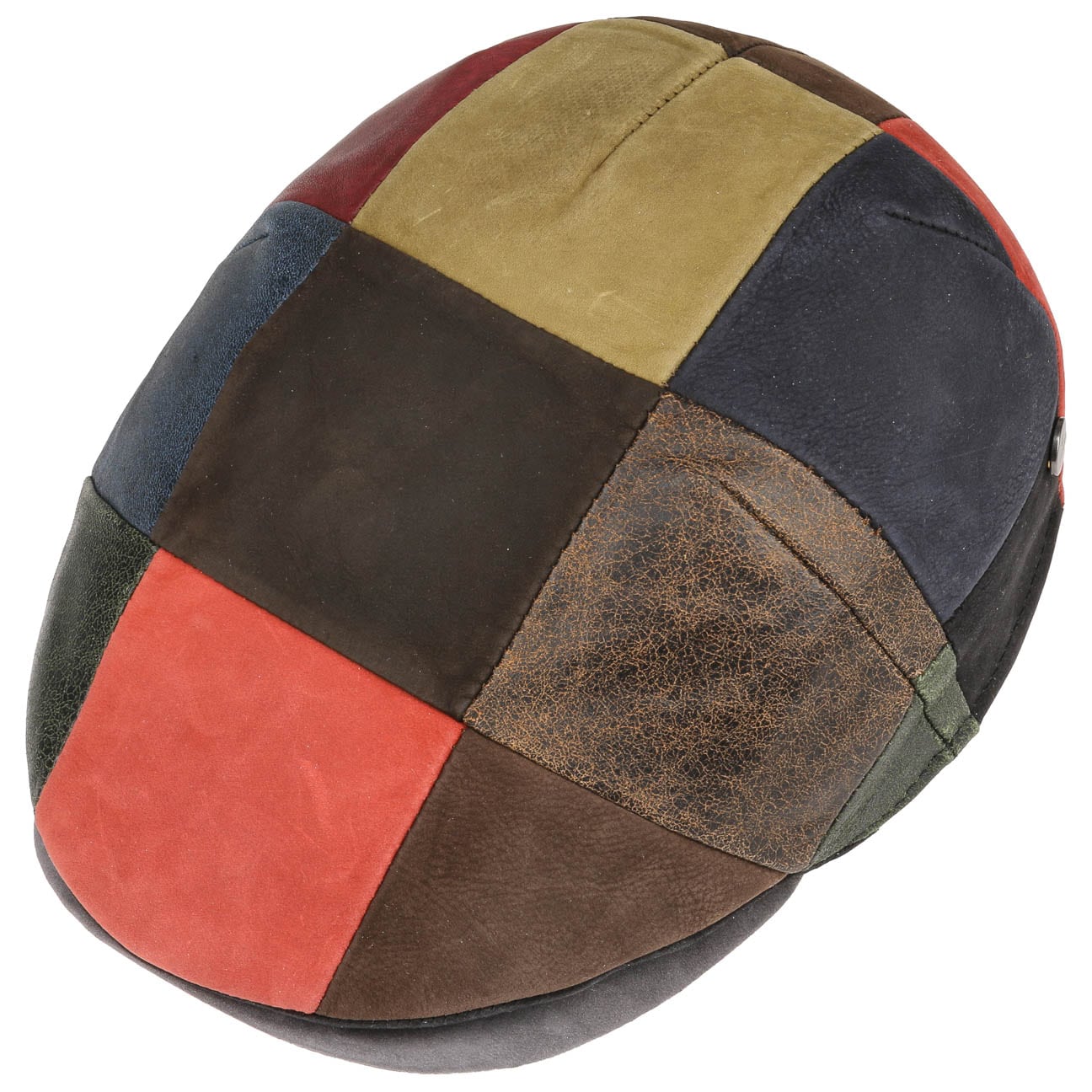 Capri Bic Leather Patchwork Flat Cap - JJ Hat Center ®