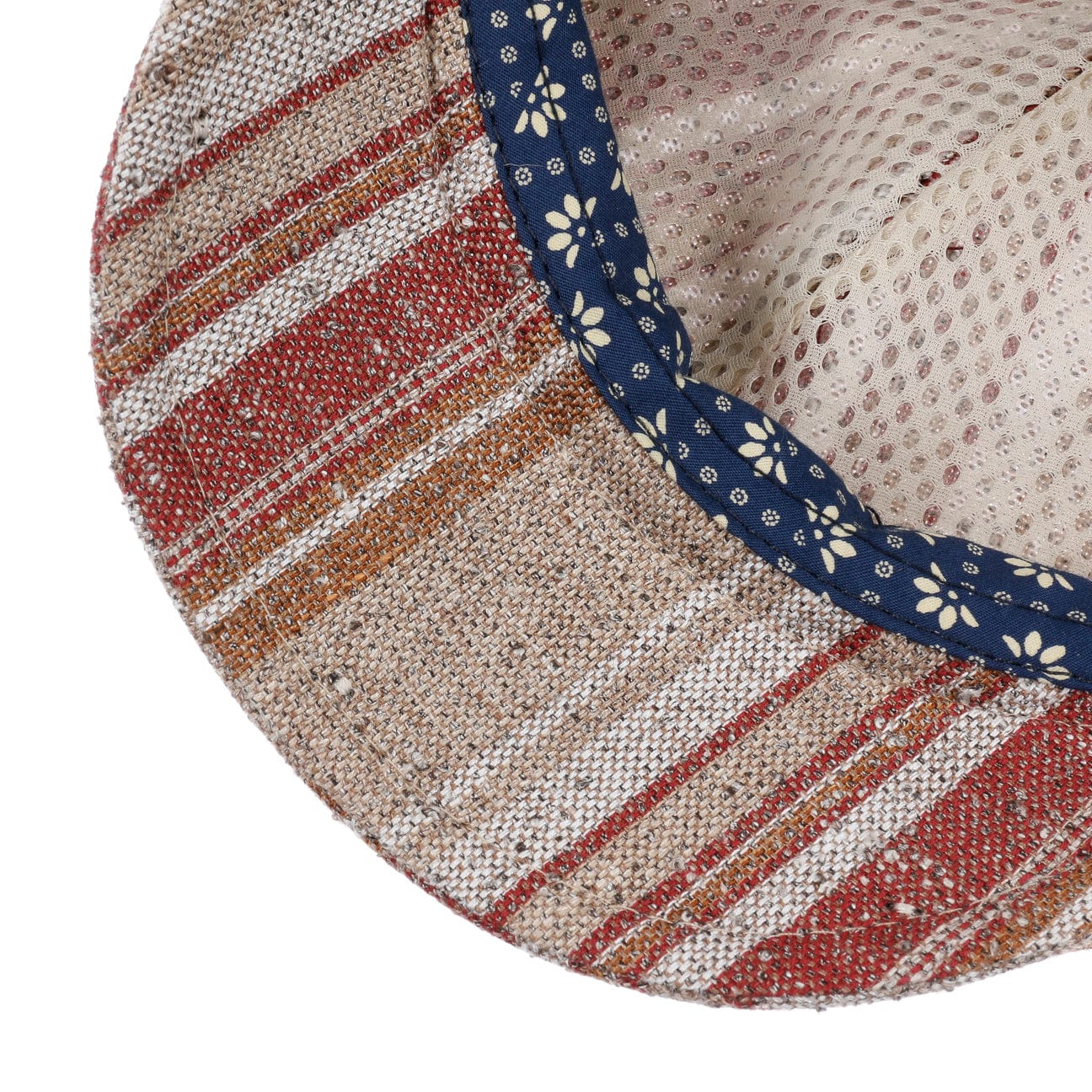 Red Stripe Linen Flat Cap by Alfonso D'Este - JJ Hat Center ®