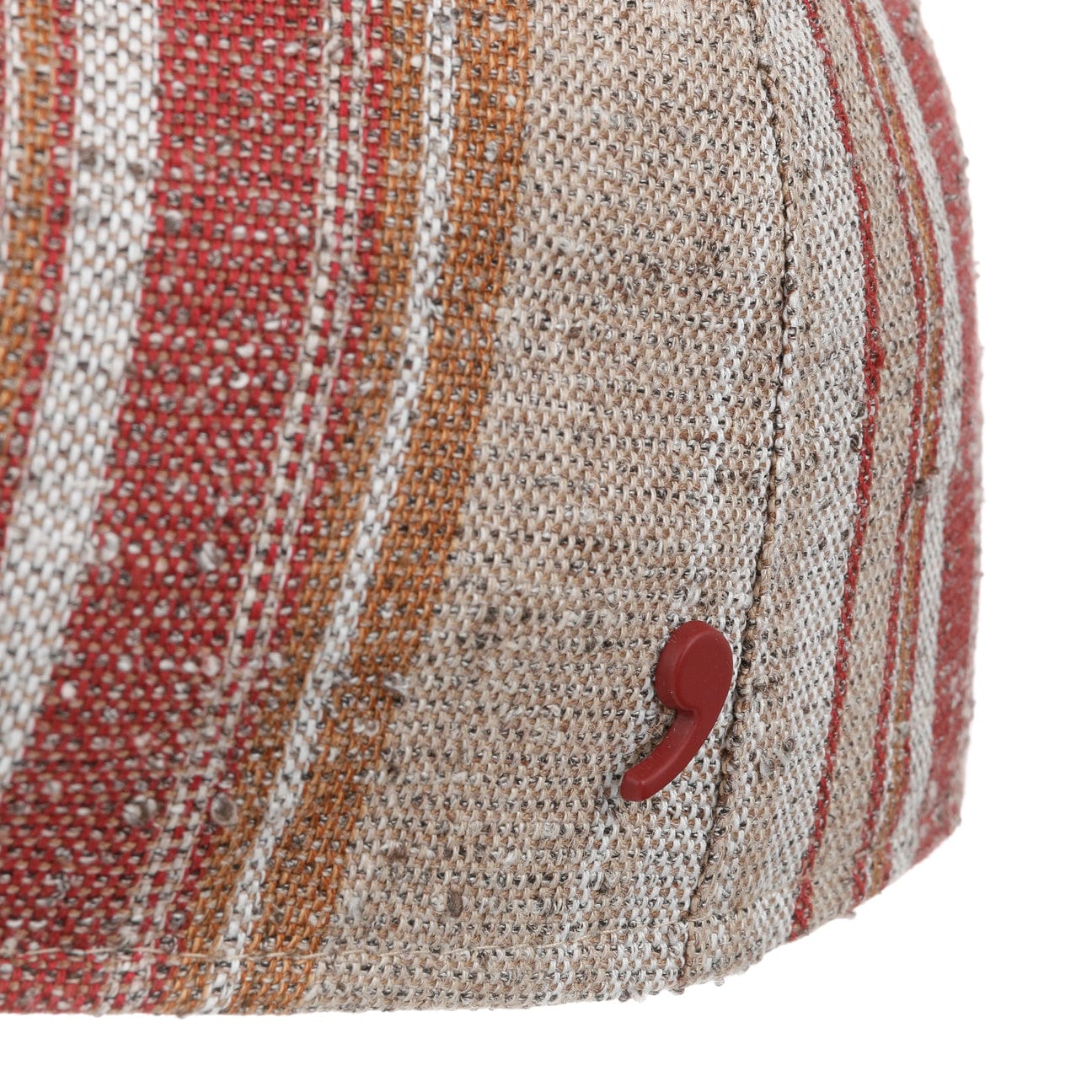 Red Stripe Linen Flat Cap by Alfonso D'Este - JJ Hat Center ®