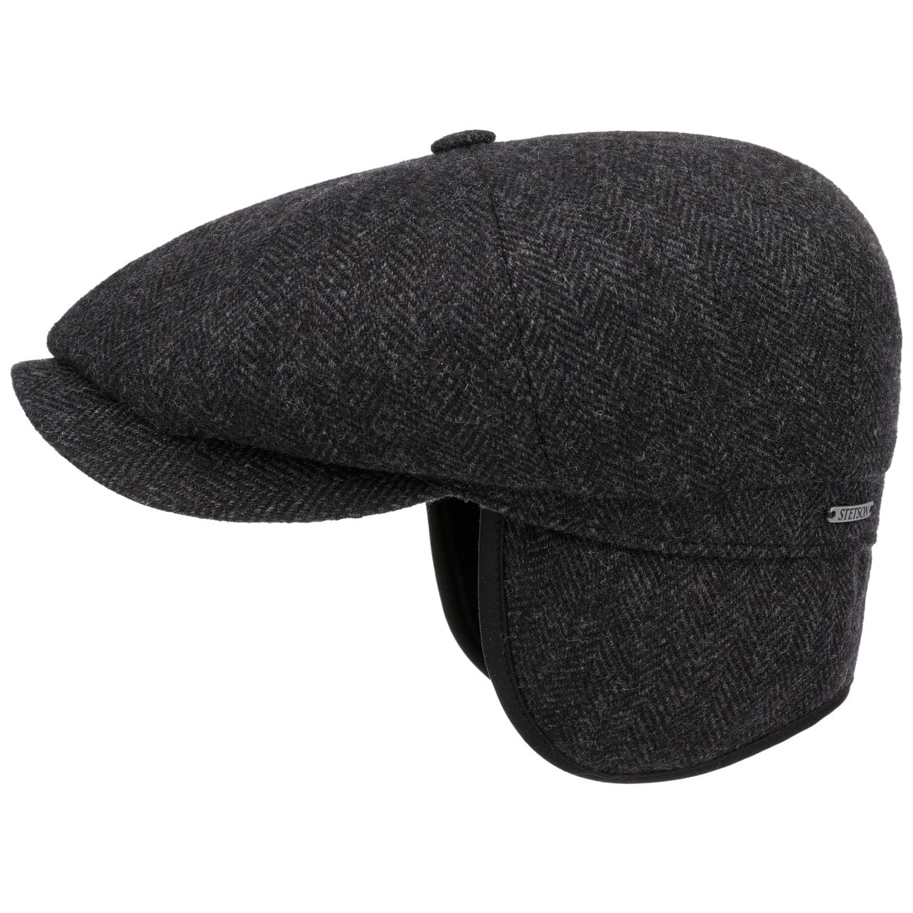 Hatteras Classic Herringbone Ear Flaps Newsboy Cap - JJ Hat Center ®