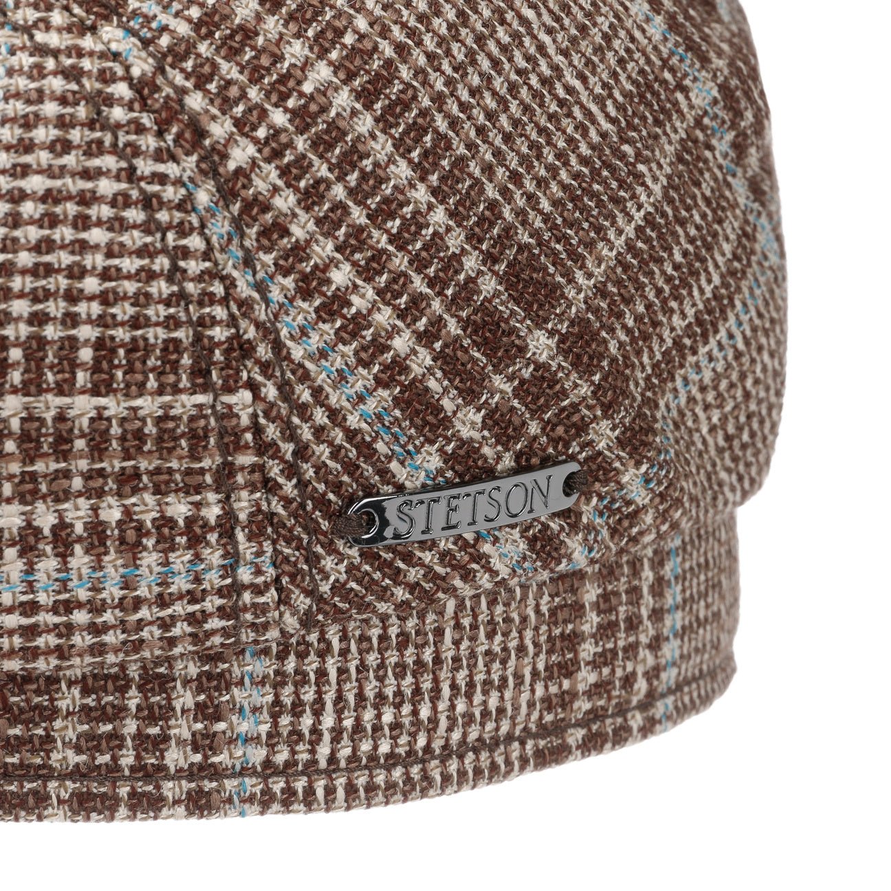 Wool Silk Check Flat Cap - JJ Hat Center ®