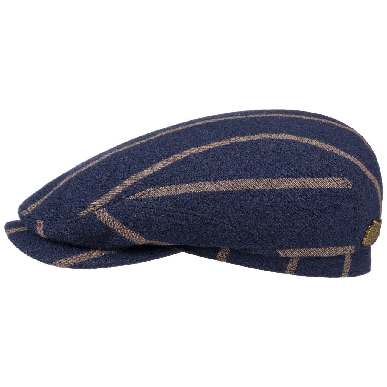 Contrast Stripes Wool Flat Cap - JJ Hat Center ®