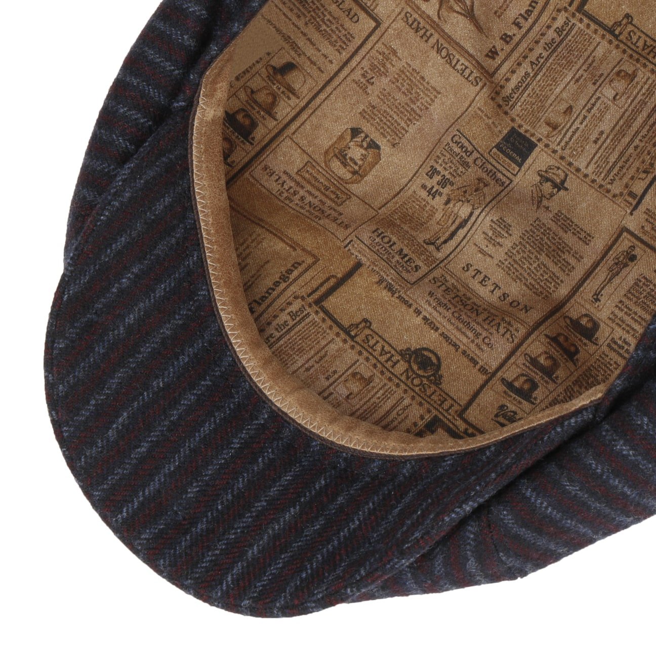 8 Panel Woolen Stripe Flat Cap - JJ Hat Center ®