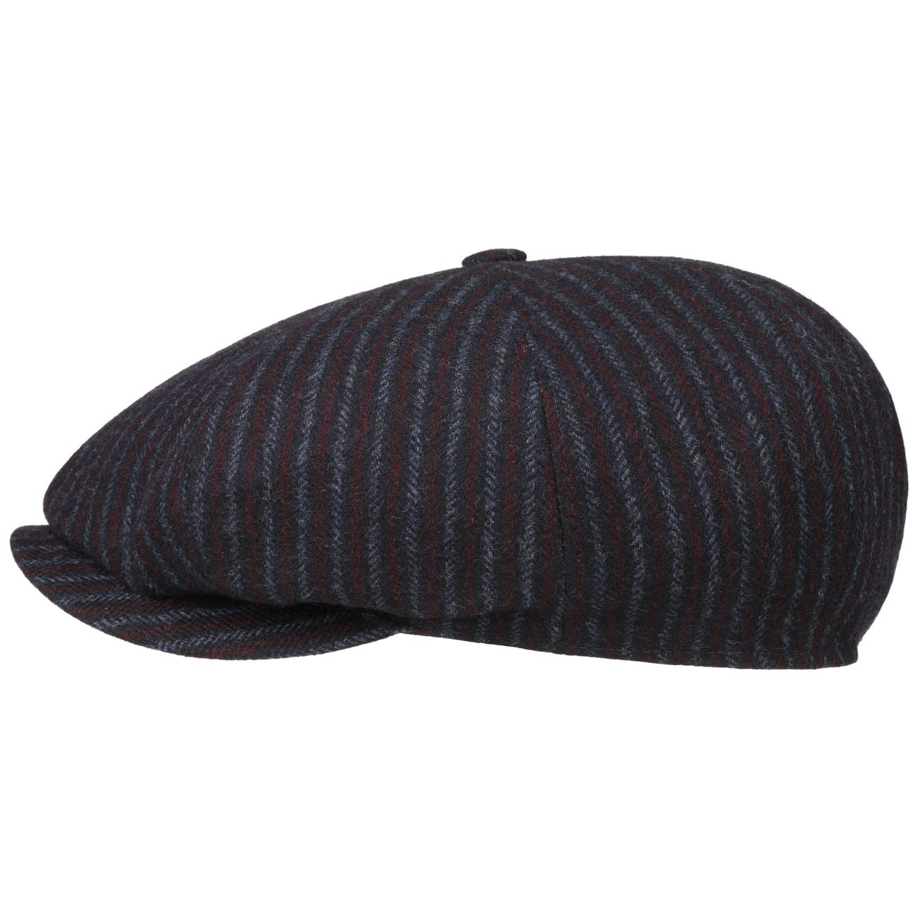 8 Panel Woolen Stripe Flat Cap - JJ Hat Center ®