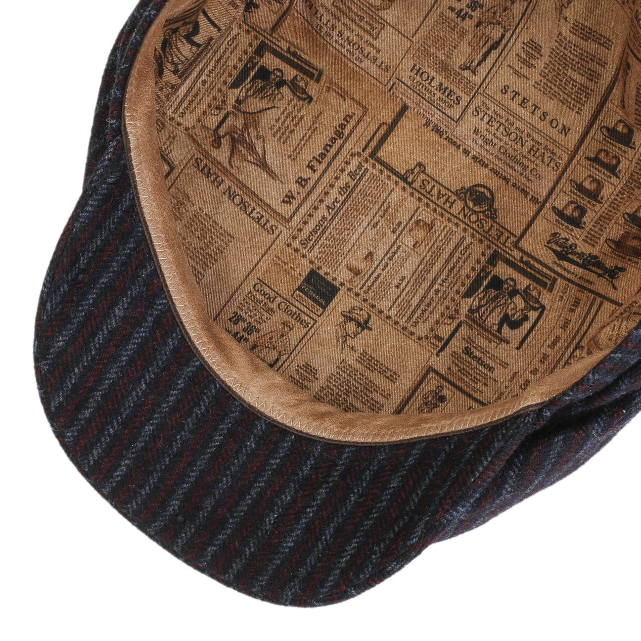 Woolen Stripe Driver Flat Cap - JJ Hat Center ®