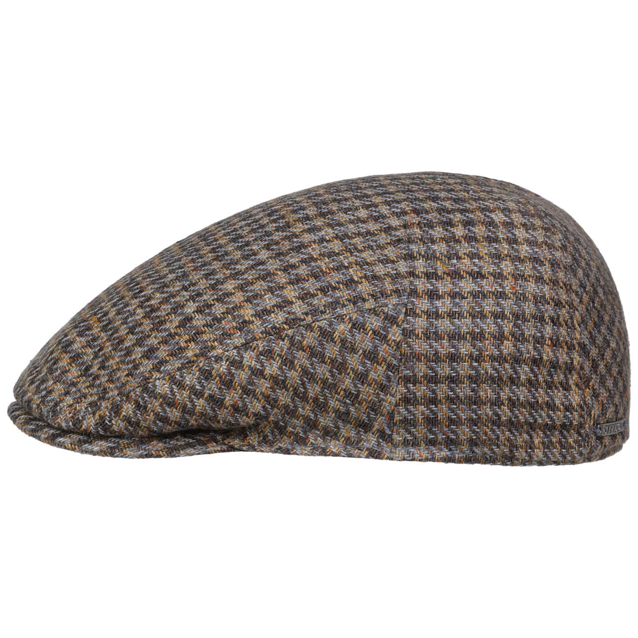 Houndstooth Tweed Driver Flat Cap - JJ Hat Center ®