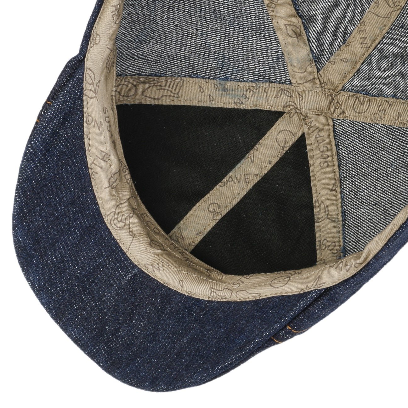 Texas Contrast Sitch Denim Flat Cap - JJ Hat Center ®