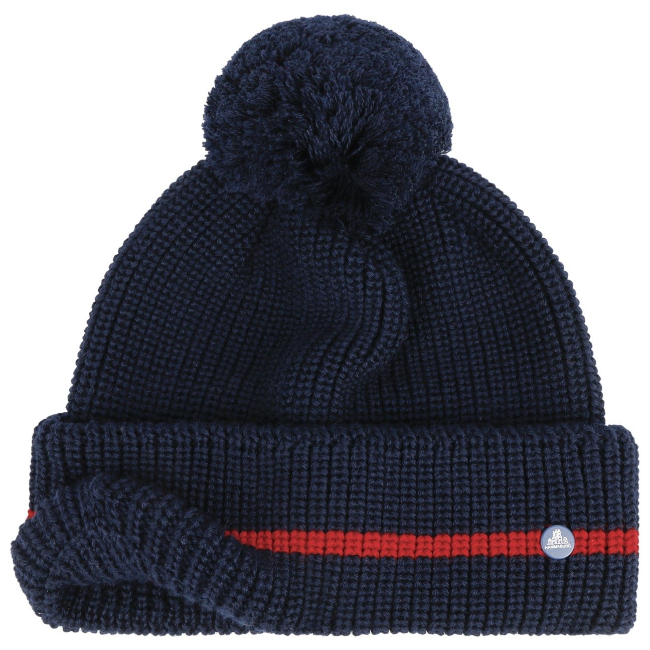 Striped Cuff Pompom Hat by Hammaburg - JJ Hat Center ®