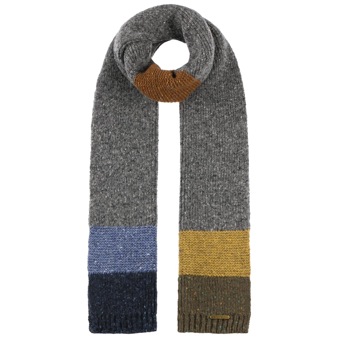 Donegal Wool Colour Block Knit Scarf - JJ Hat Center ®