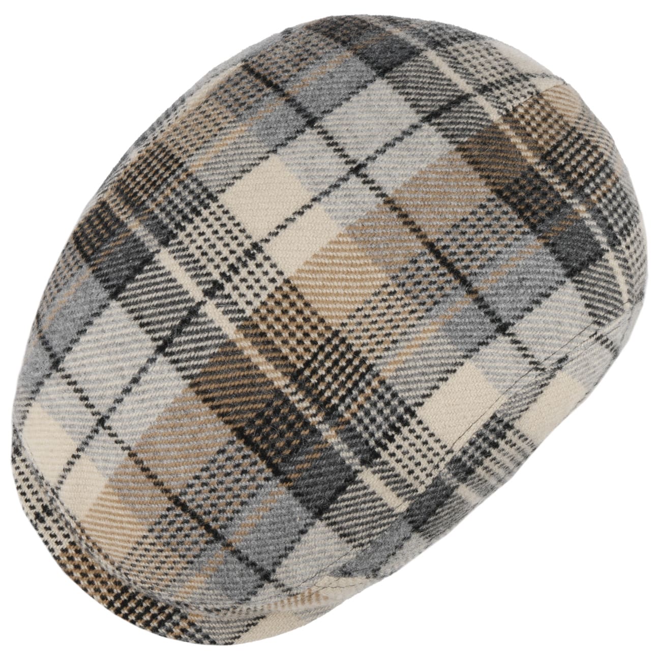 Alpaca Wool Check Driver Flat Cap - JJ Hat Center ®