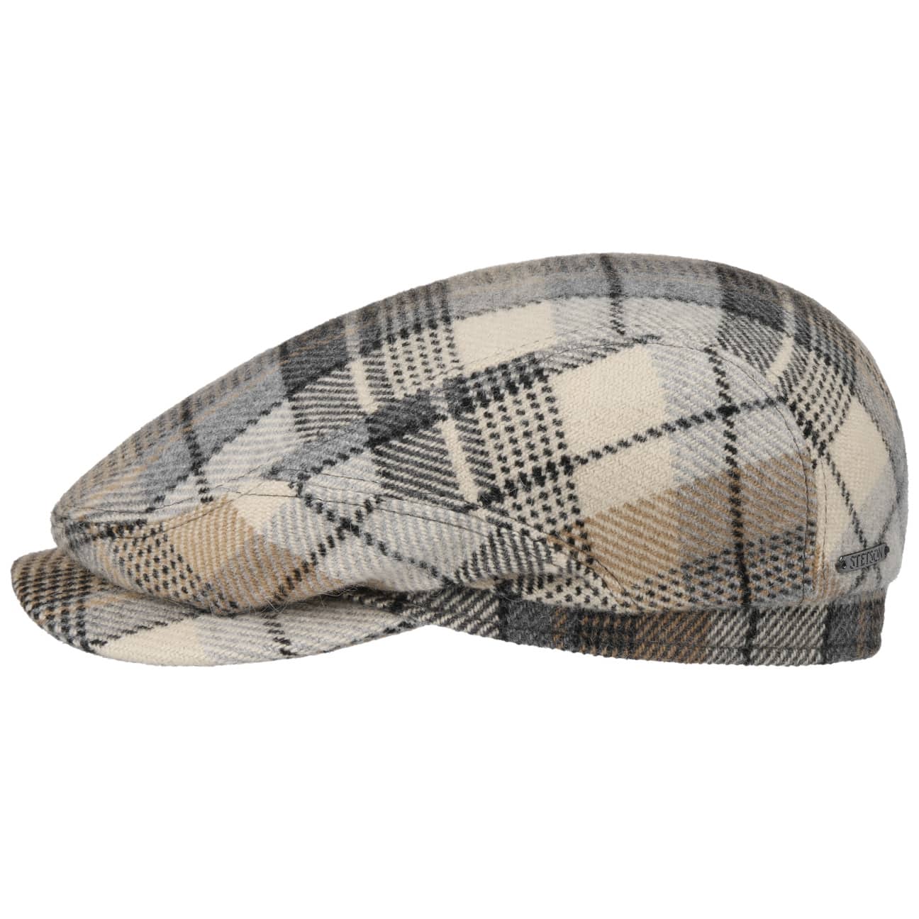 Alpaca Wool Check Driver Flat Cap - JJ Hat Center ®
