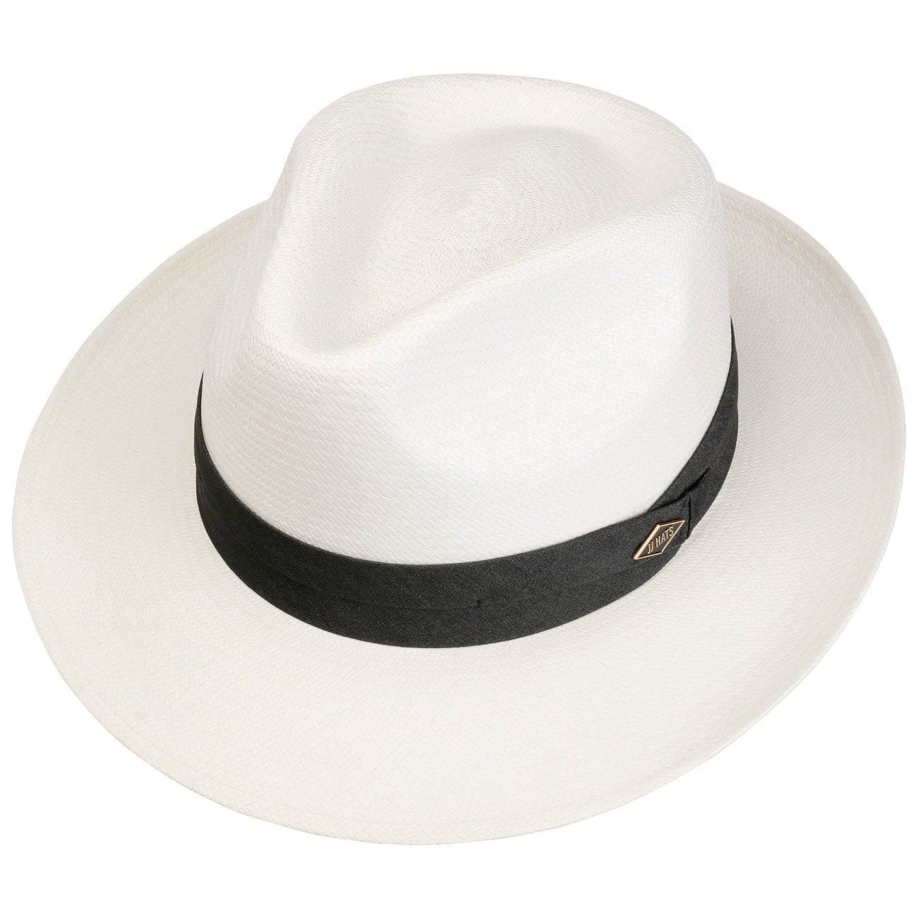Fedora Panama Pleated band Bleached 5 - JJ Hat Center ®