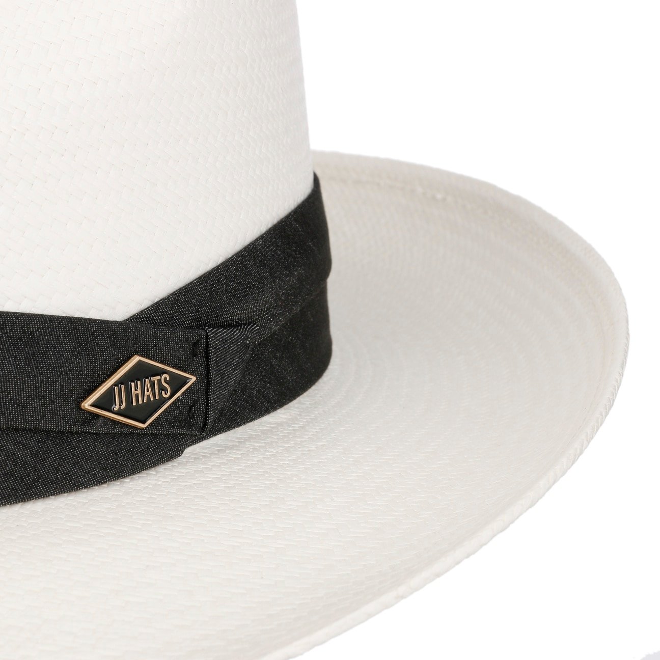 Fedora Panama Pleated band Bleached 5 - JJ Hat Center ®