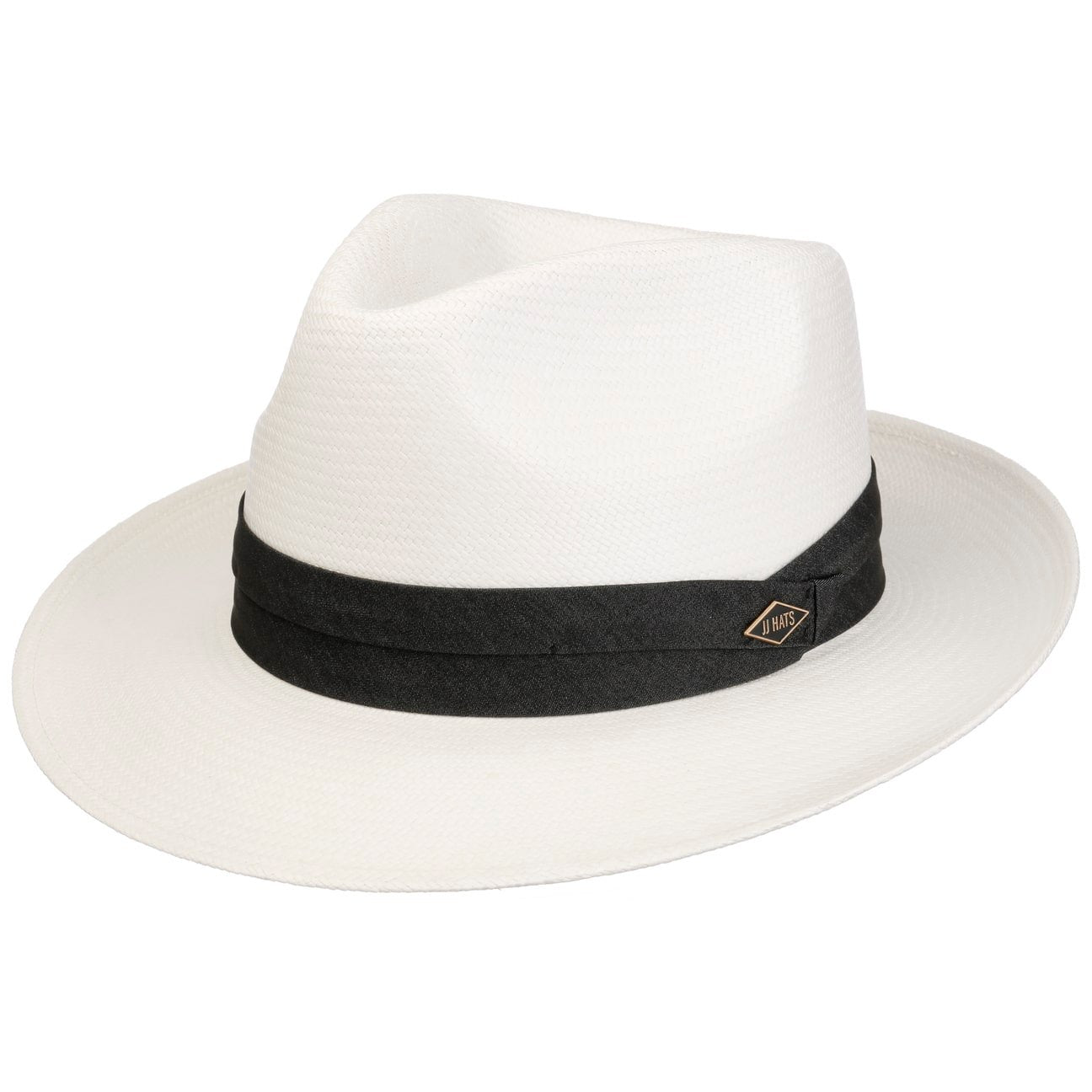 Fedora Panama Pleated band Bleached 5 - JJ Hat Center ®