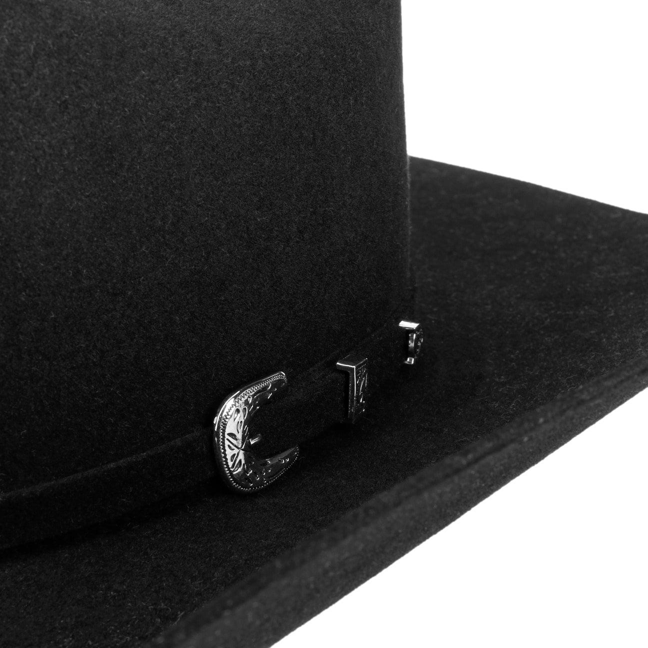 Western Silver Buckle Woolfelt Buffalo Pinch - JJ Hat Center ®