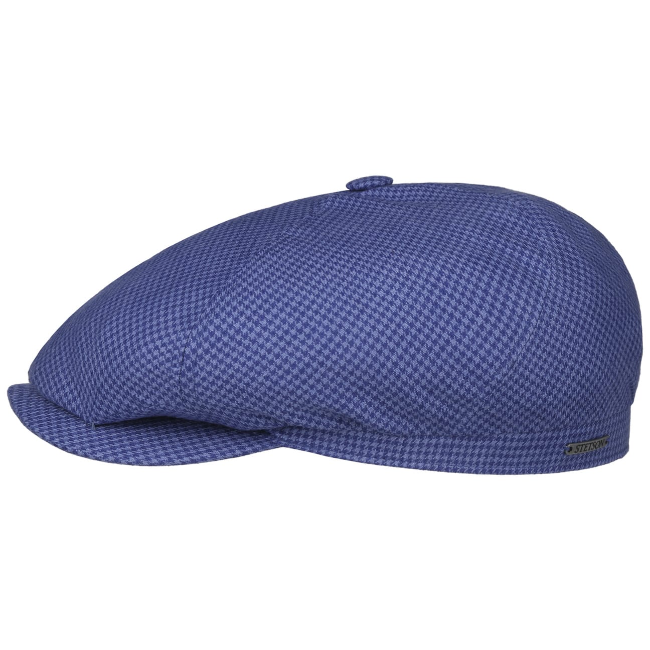 6 Panel Houndstooth Golf Flat Cap - JJ Hat Center ®