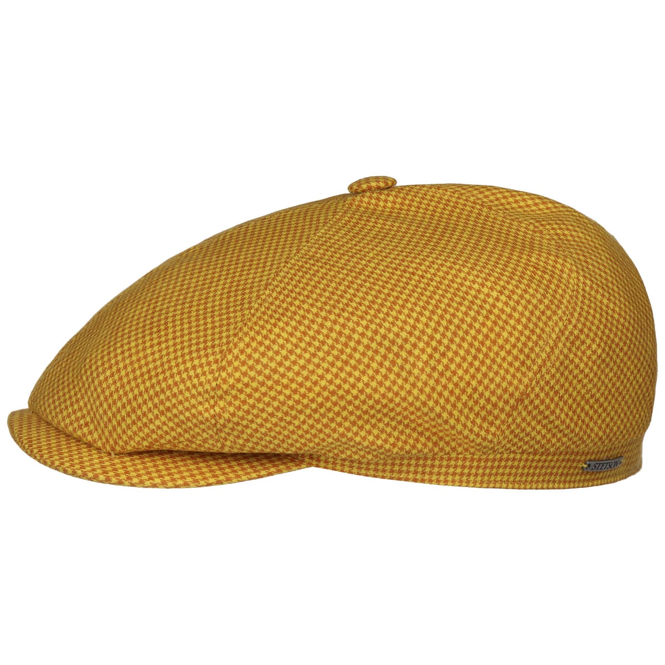 6 Panel Houndstooth Golf Flat Cap - JJ Hat Center ®