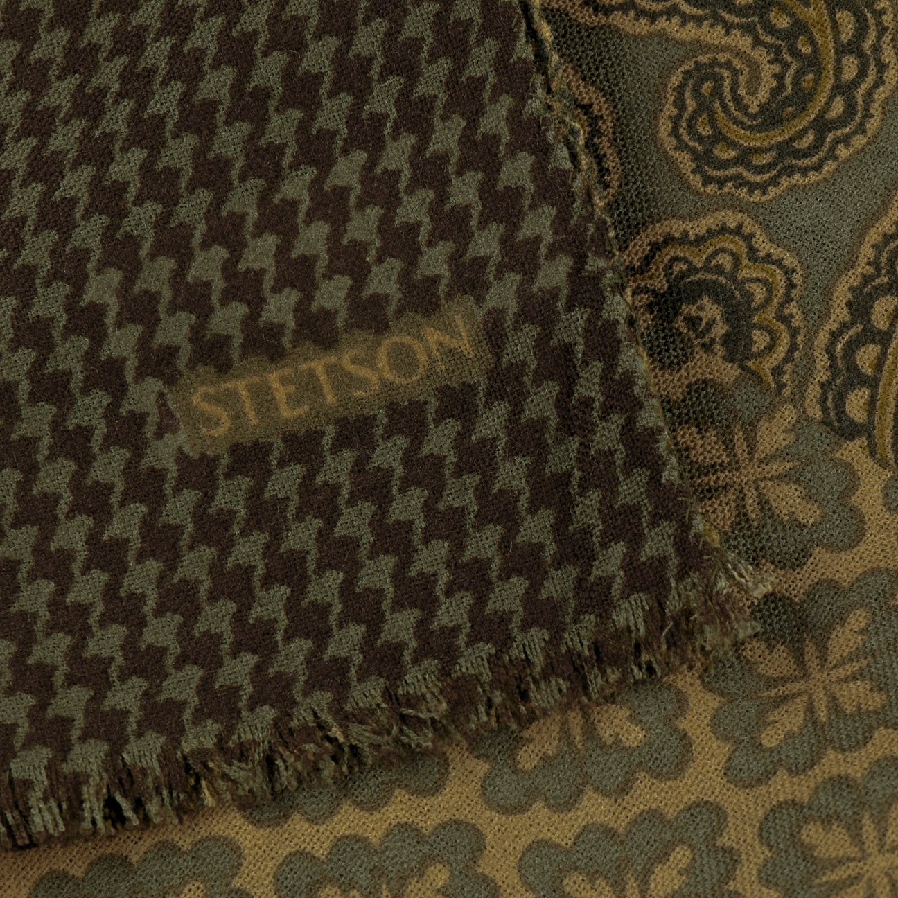 Houndstooth Paisley Mix Wool Scarf - JJ Hat Center ®