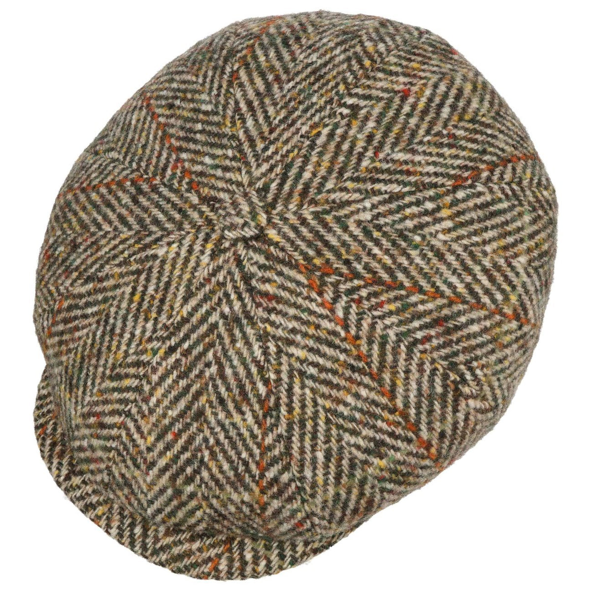 Eight Panel Cap Herringbone Virgin Wool - JJ Hat Center ®