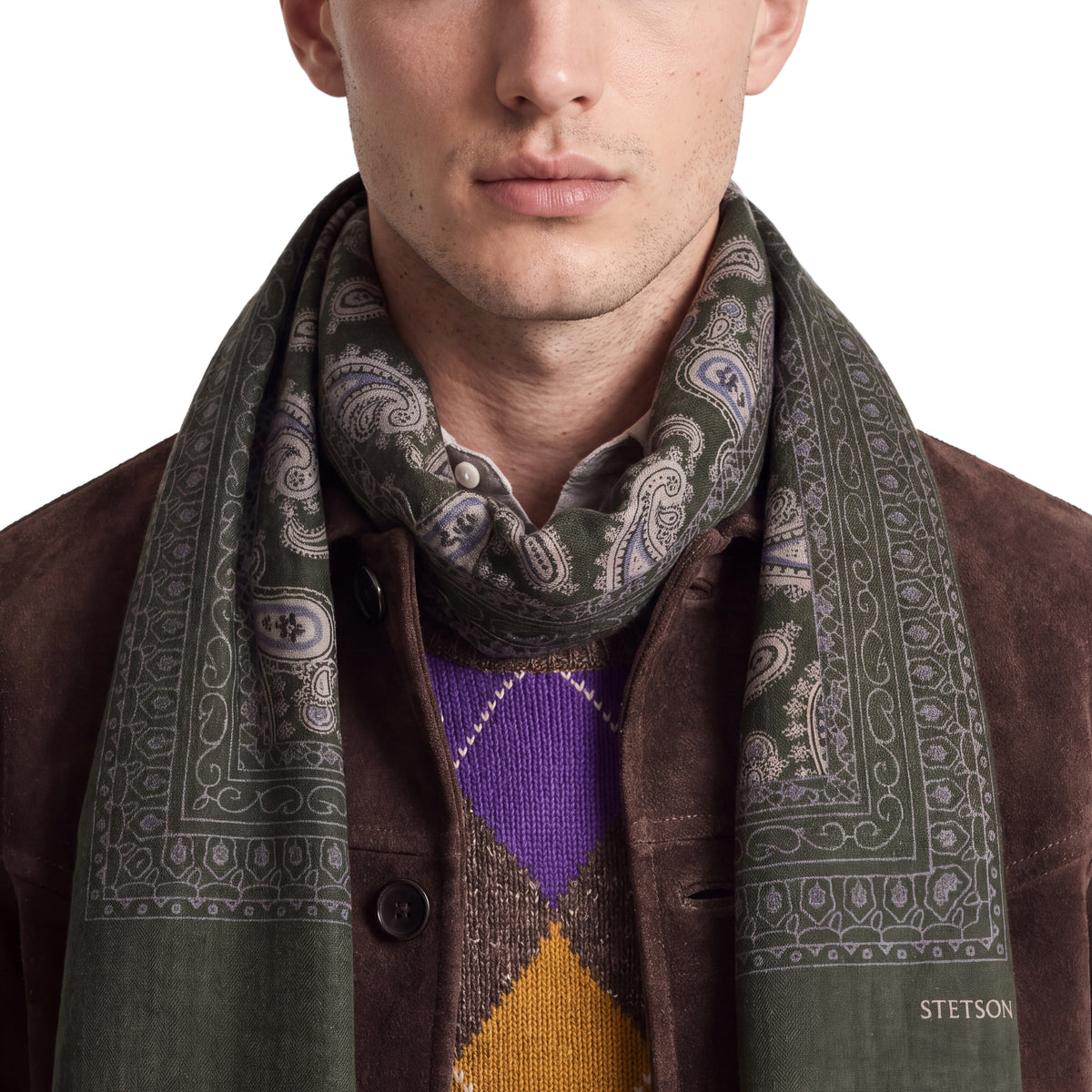 Paisley Print Wool Scarf