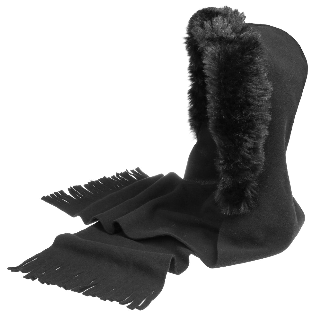 Fleece Hat - Scarf with Faux Fur - JJ Hat Center ®