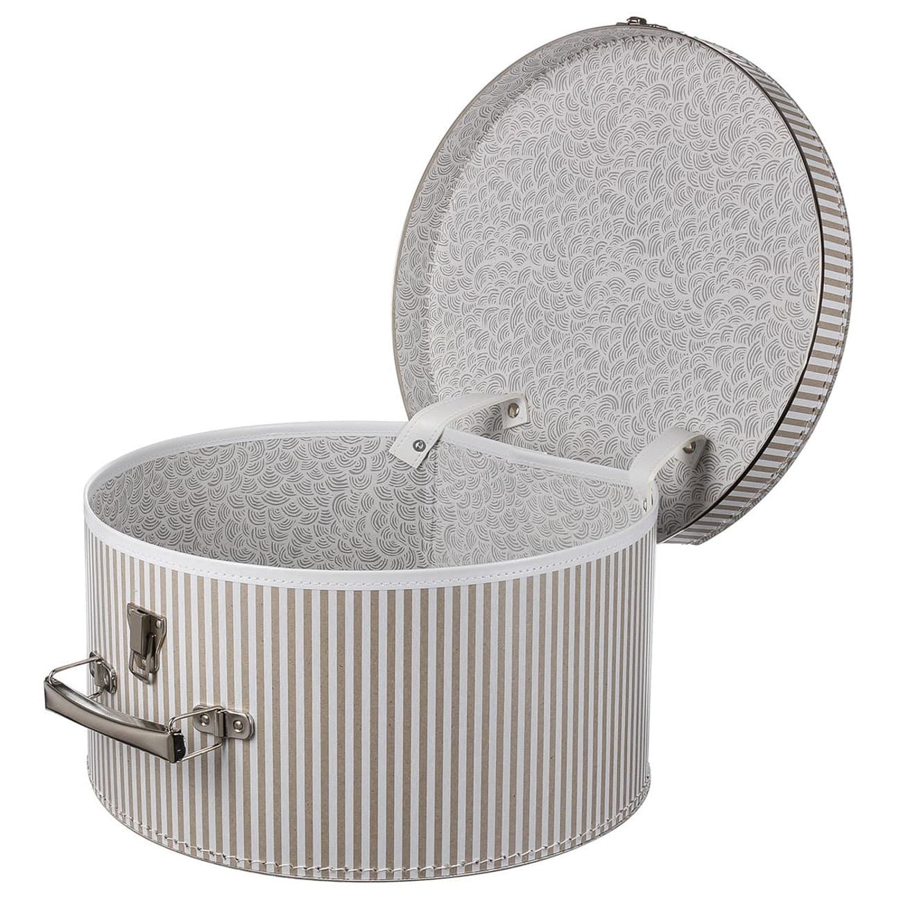 Hat Box Beige Stripes - JJ Hat Center ®