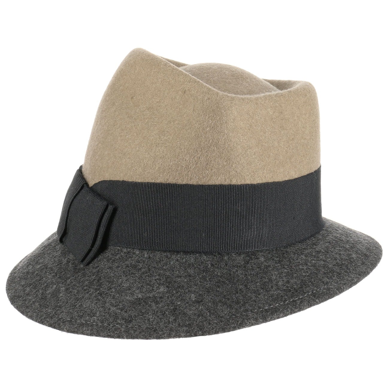 Asym Twotone Wool Felt Hat by Lierys - JJ Hat Center ®