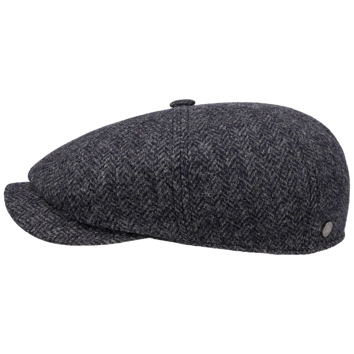 Lierys Gorra Carlsen Wool Herringbone Hombre - Made In The EU De Lana Gorro Ivy Con Visera, Forro Invierno Otoño/Invierno - 55 Cm Marrón
