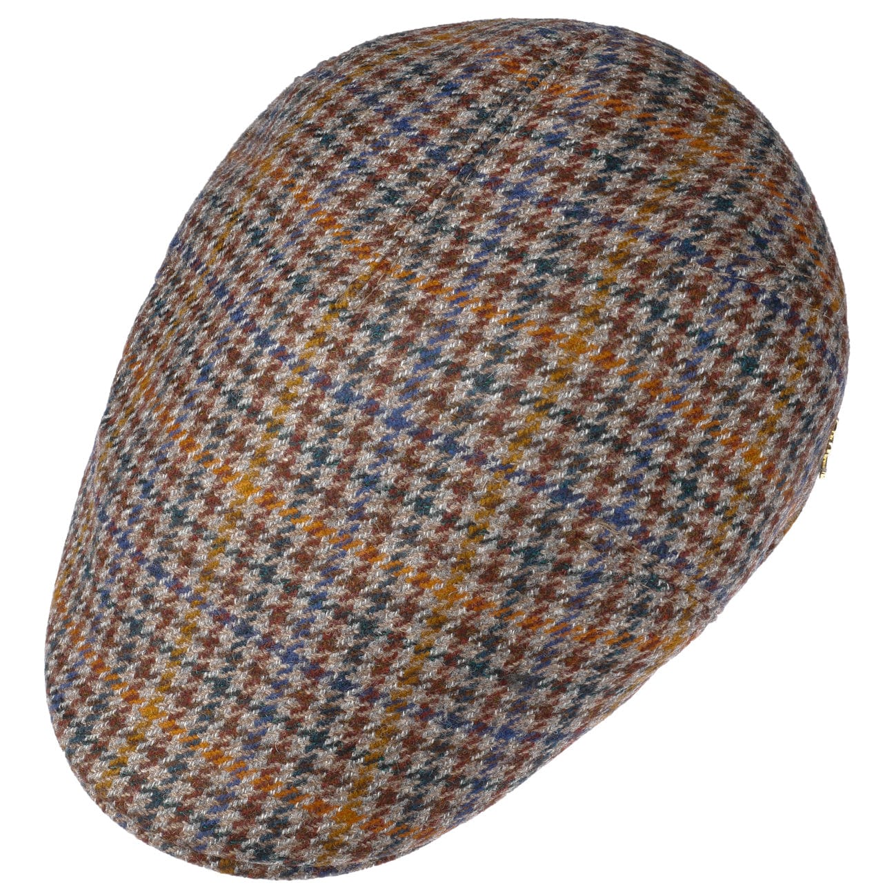 Houndstooth Flat Cap with Cashmere by Lierys Gold - JJ Hat Center ®