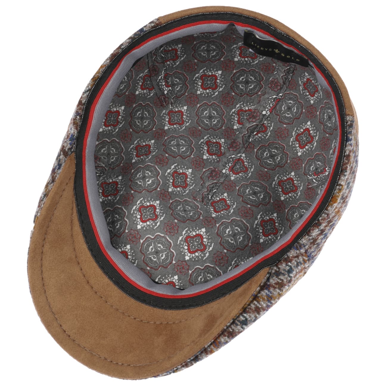 Houndstooth Flat Cap with Cashmere by Lierys Gold - JJ Hat Center ®