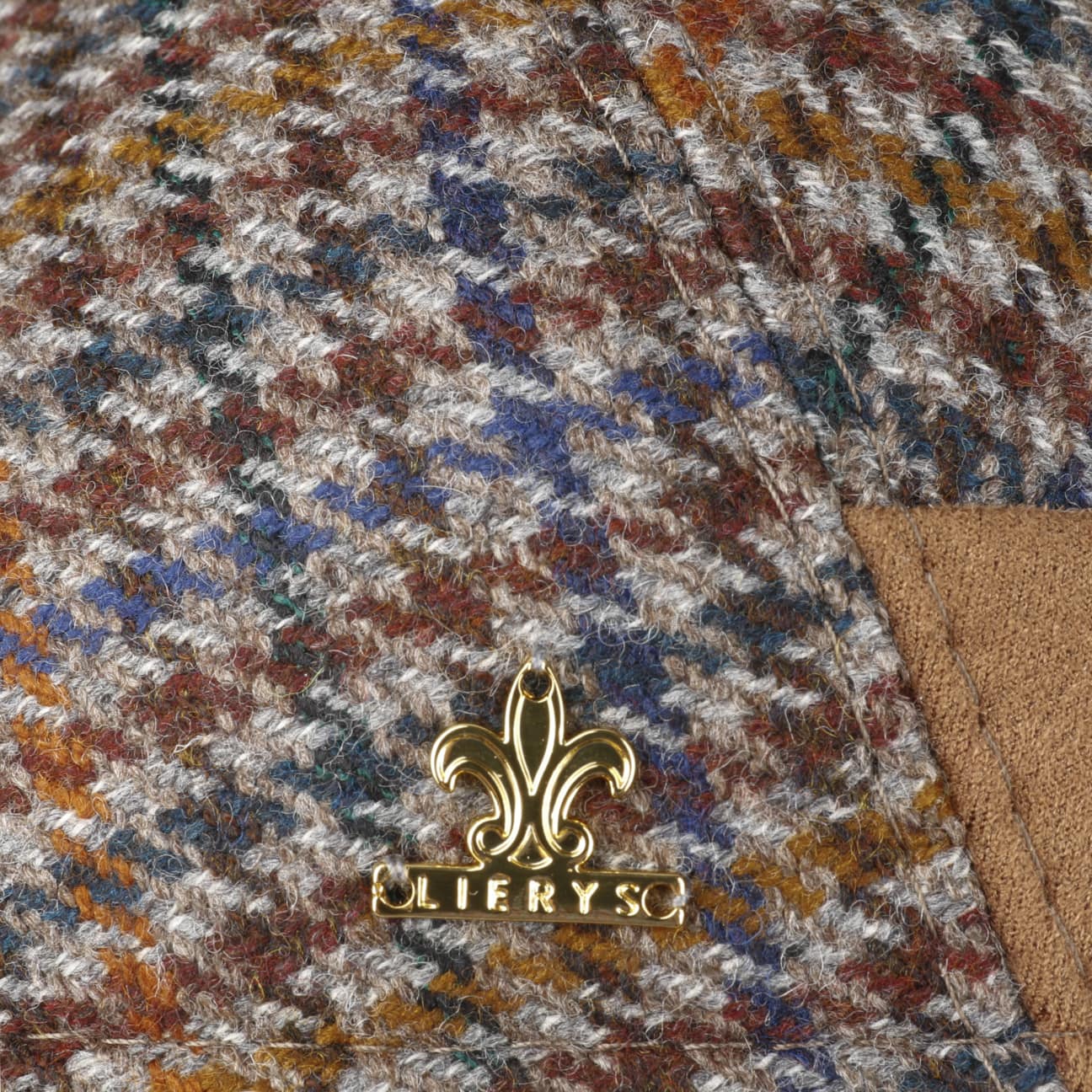 Houndstooth Flat Cap with Cashmere by Lierys Gold - JJ Hat Center ®