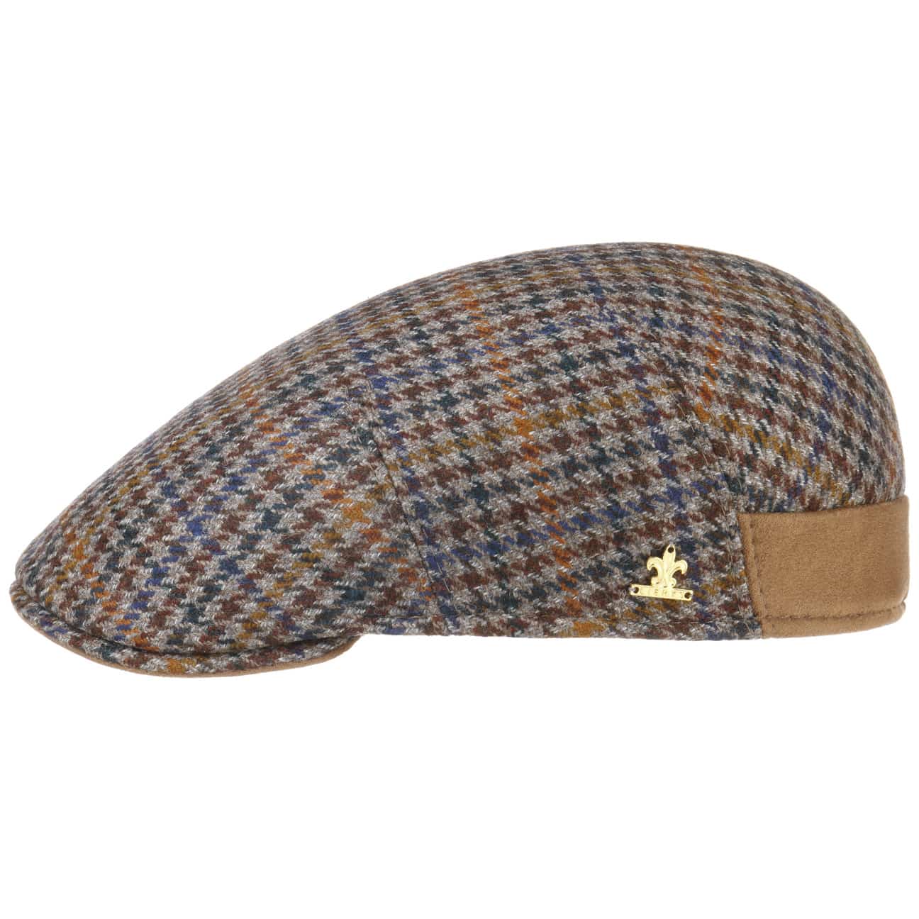 Houndstooth Flat Cap with Cashmere by Lierys Gold - JJ Hat Center ®