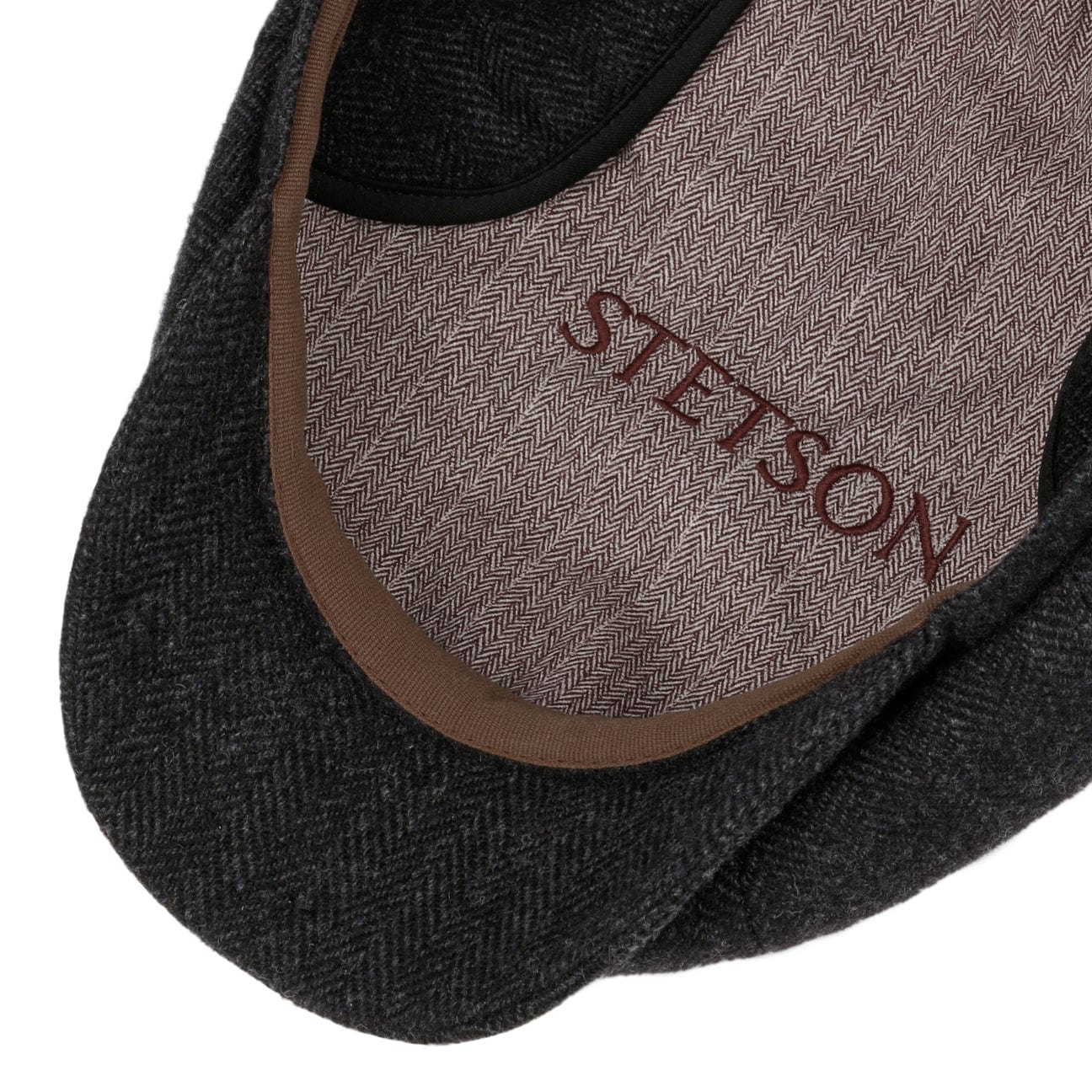 Hatteras Classic Herringbone Ear Flaps Newsboy Cap by Stetson - JJ Hat Center ®