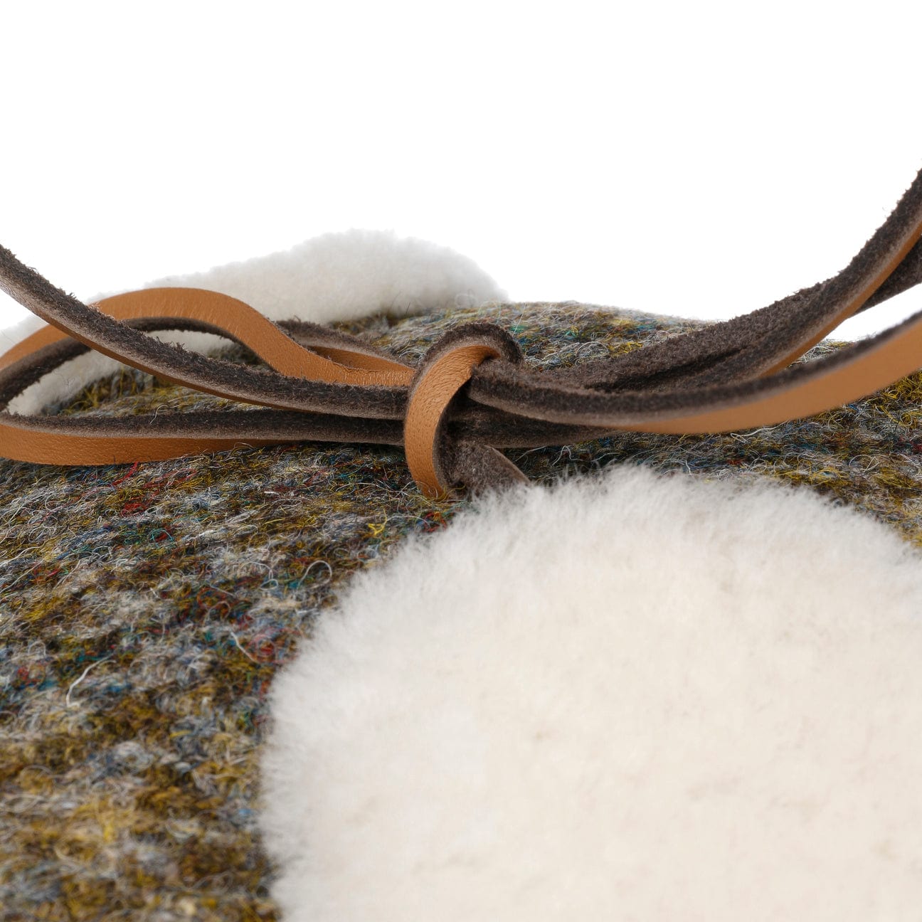 Harris Tweed Flat Cap with Ear Flaps by Lierys - JJ Hat Center ®