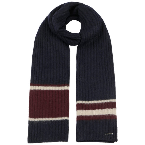 navy with burgundy stripe