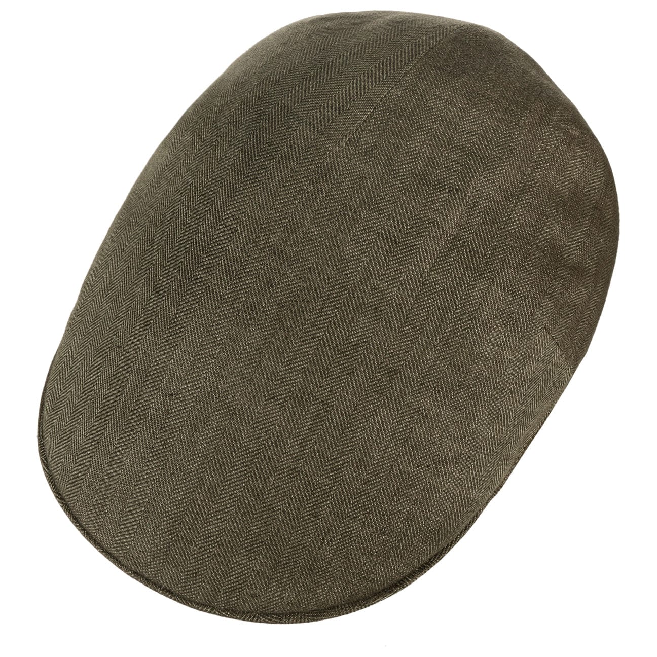 Herringbone Linen Flat Cap by Borsalino - JJ Hat Center ®