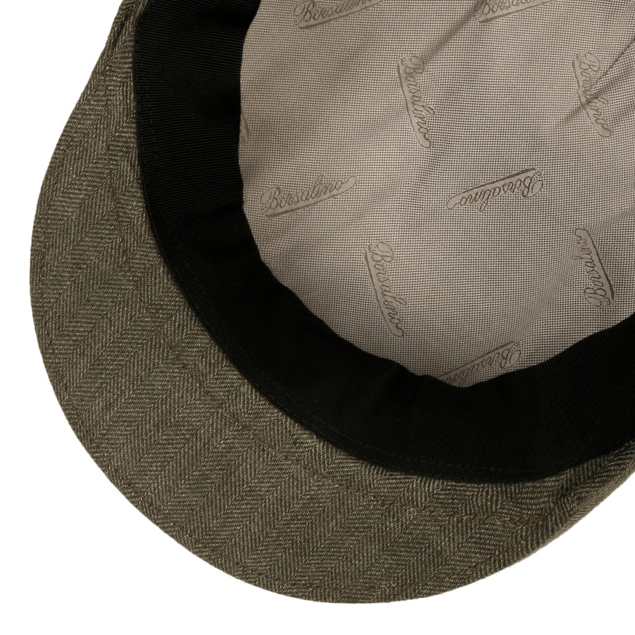 Herringbone Linen Flat Cap by Borsalino - JJ Hat Center ®