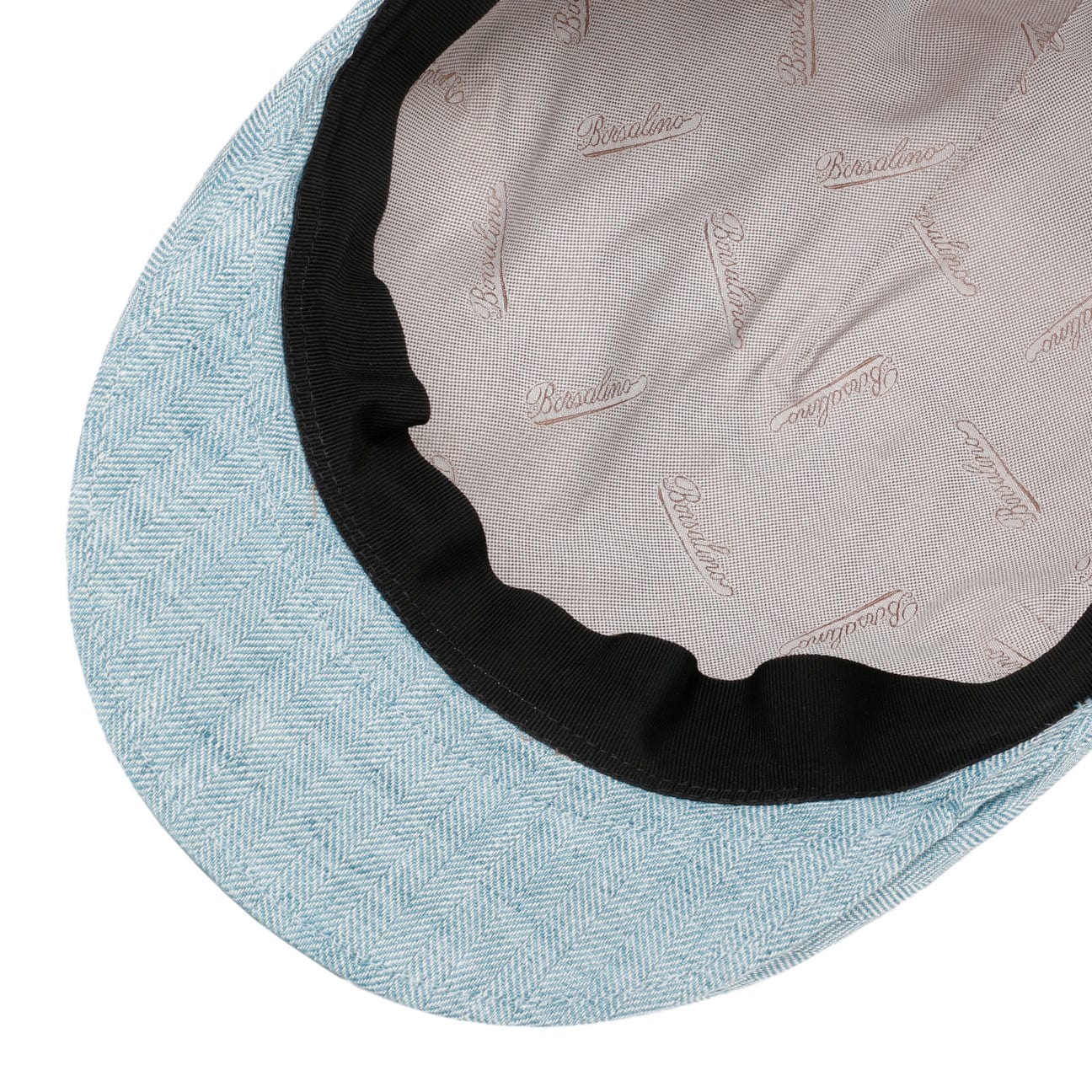 Herringbone Linen Flat Cap by Borsalino - JJ Hat Center ®