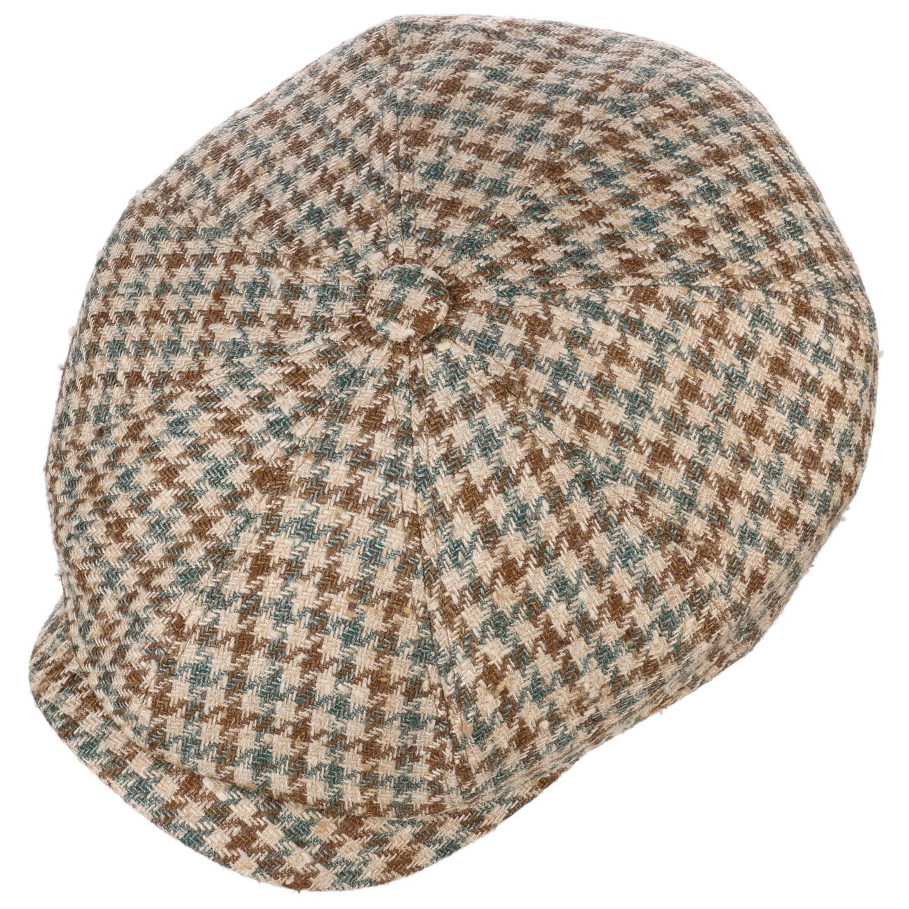 Hatteras Tricolour Houndstooth Newsboy Cap