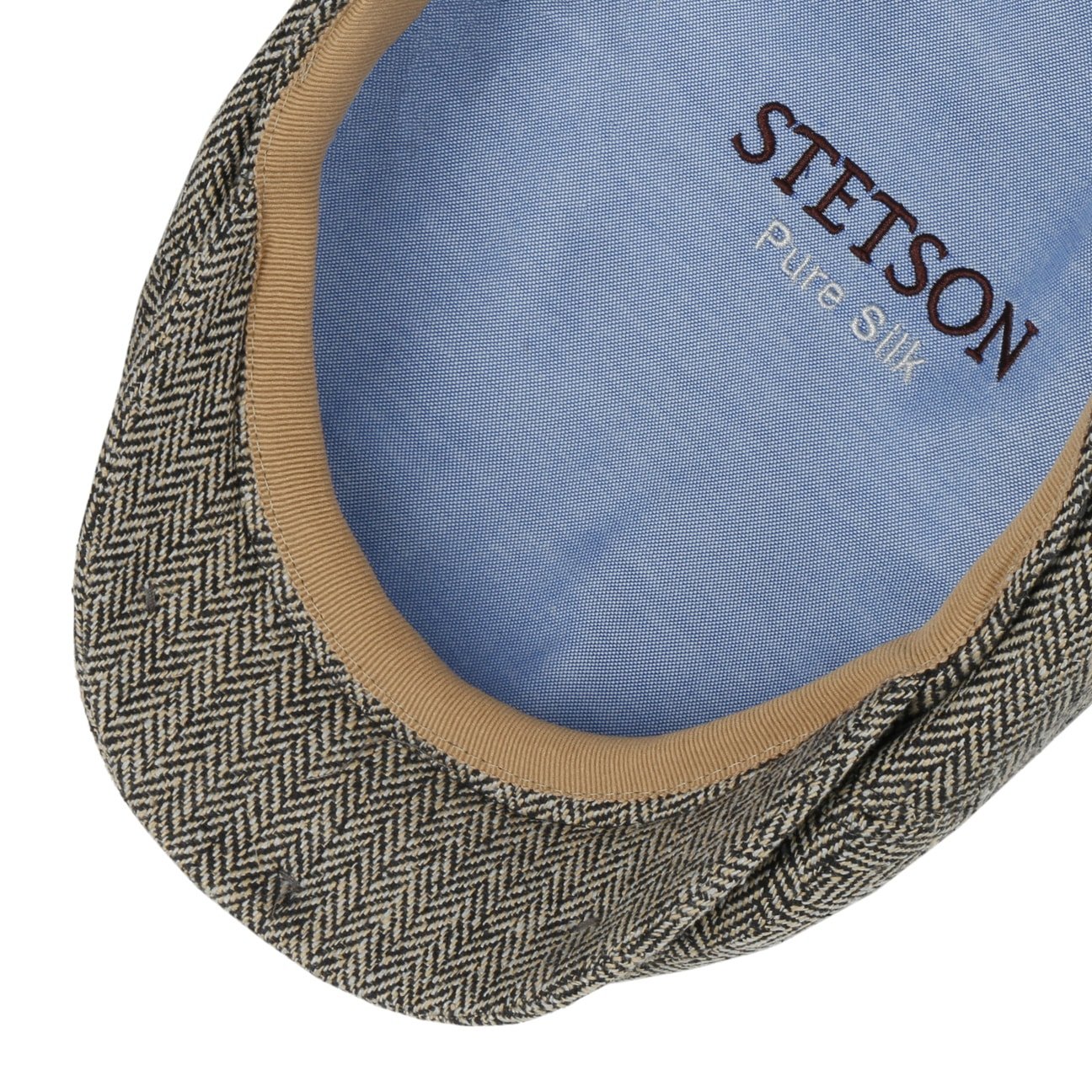 Herringbone Silk Driver Flat Cap by Stetson - JJ Hat Center ®