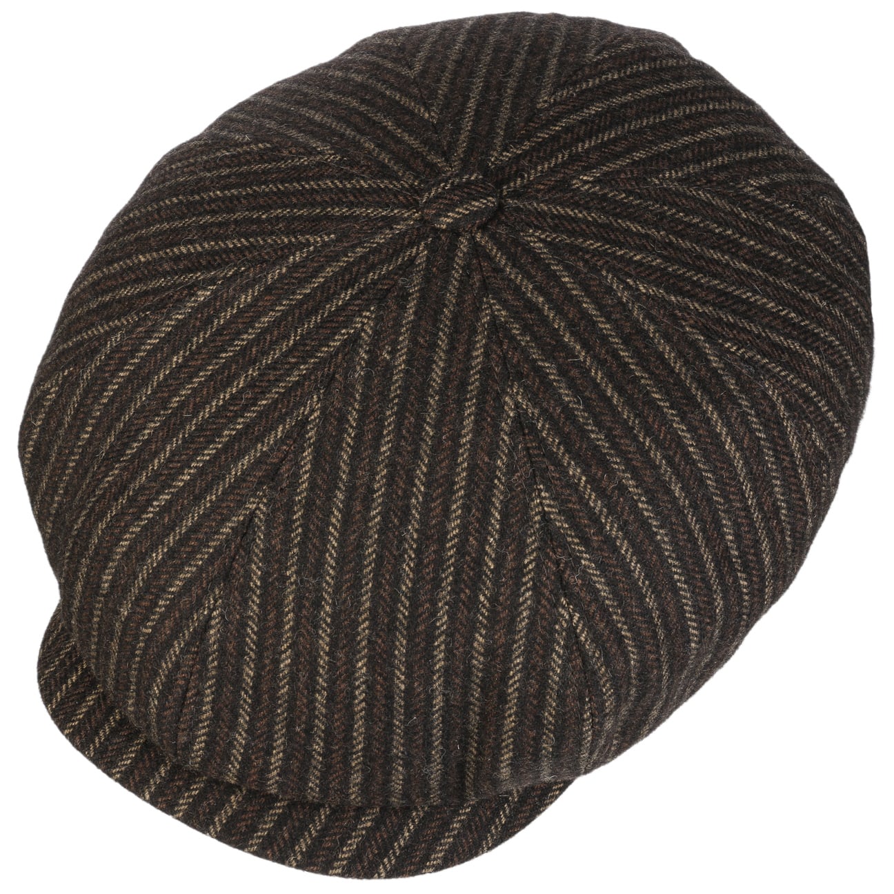 8 Panel Woolen Stripe Flat Cap - JJ Hat Center ®