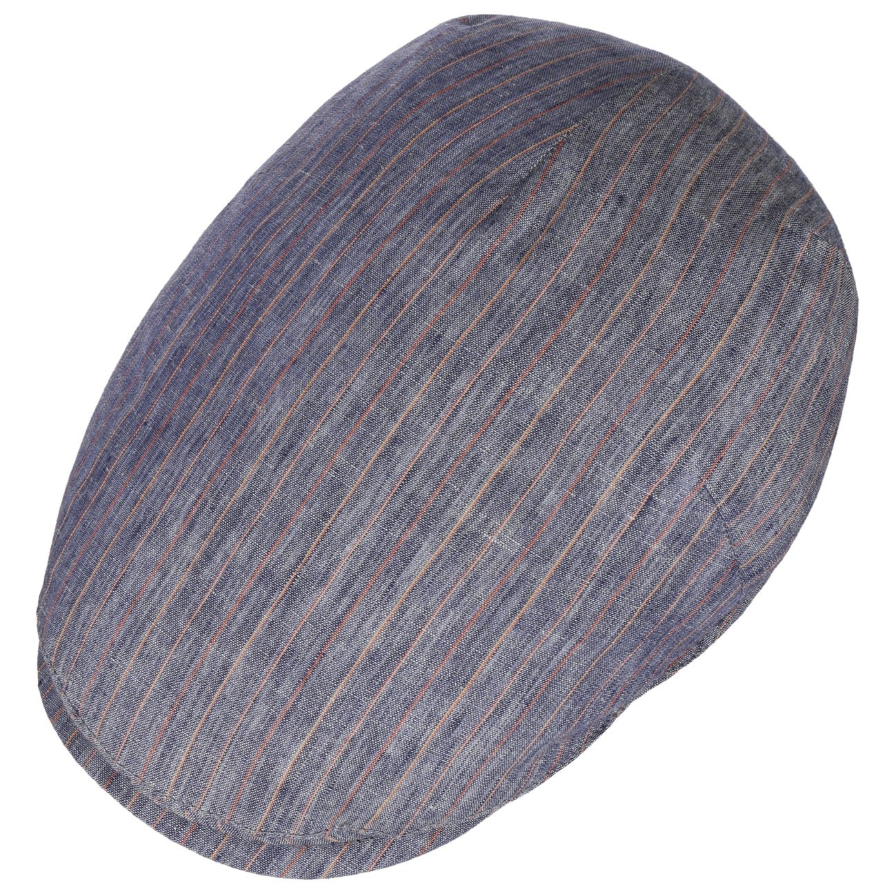 Twotone Stripes Linen Flat Cap by Alfonso D'Este - JJ Hat Center ®