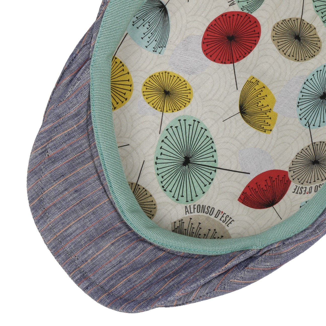 Twotone Stripes Linen Flat Cap by Alfonso D'Este - JJ Hat Center ®