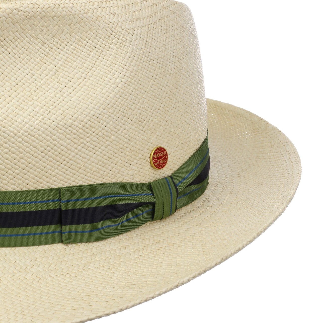 Albenga Green Stripes Panama Hat by Mayser - JJ Hat Center ®