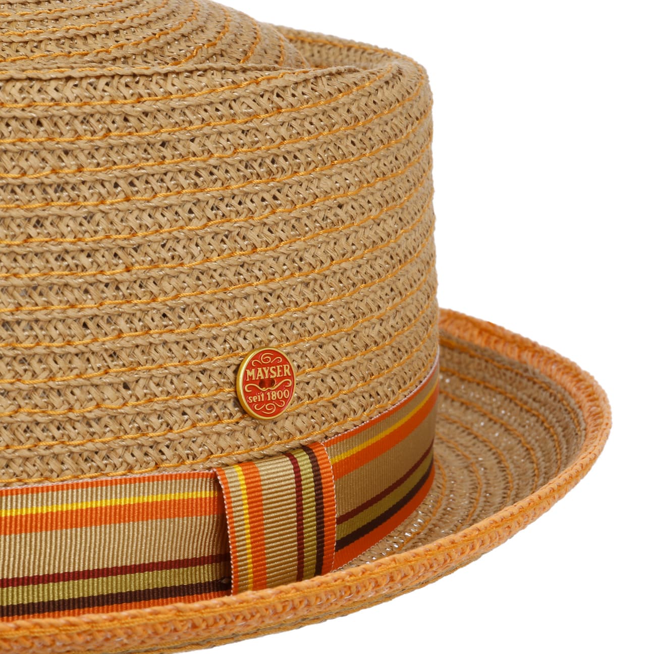 Andy Orange Pork Pie Straw Hat by Mayser - JJ Hat Center ®
