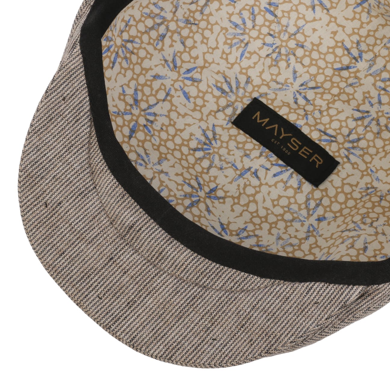 Sidney Linen Stripes Flat Cap by Mayser - JJ Hat Center ®