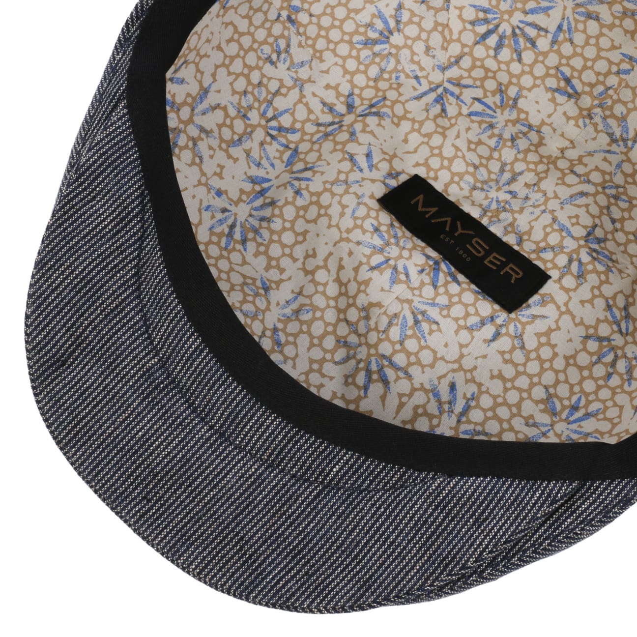 Sidney Linen Stripes Flat Cap by Mayser - JJ Hat Center ®