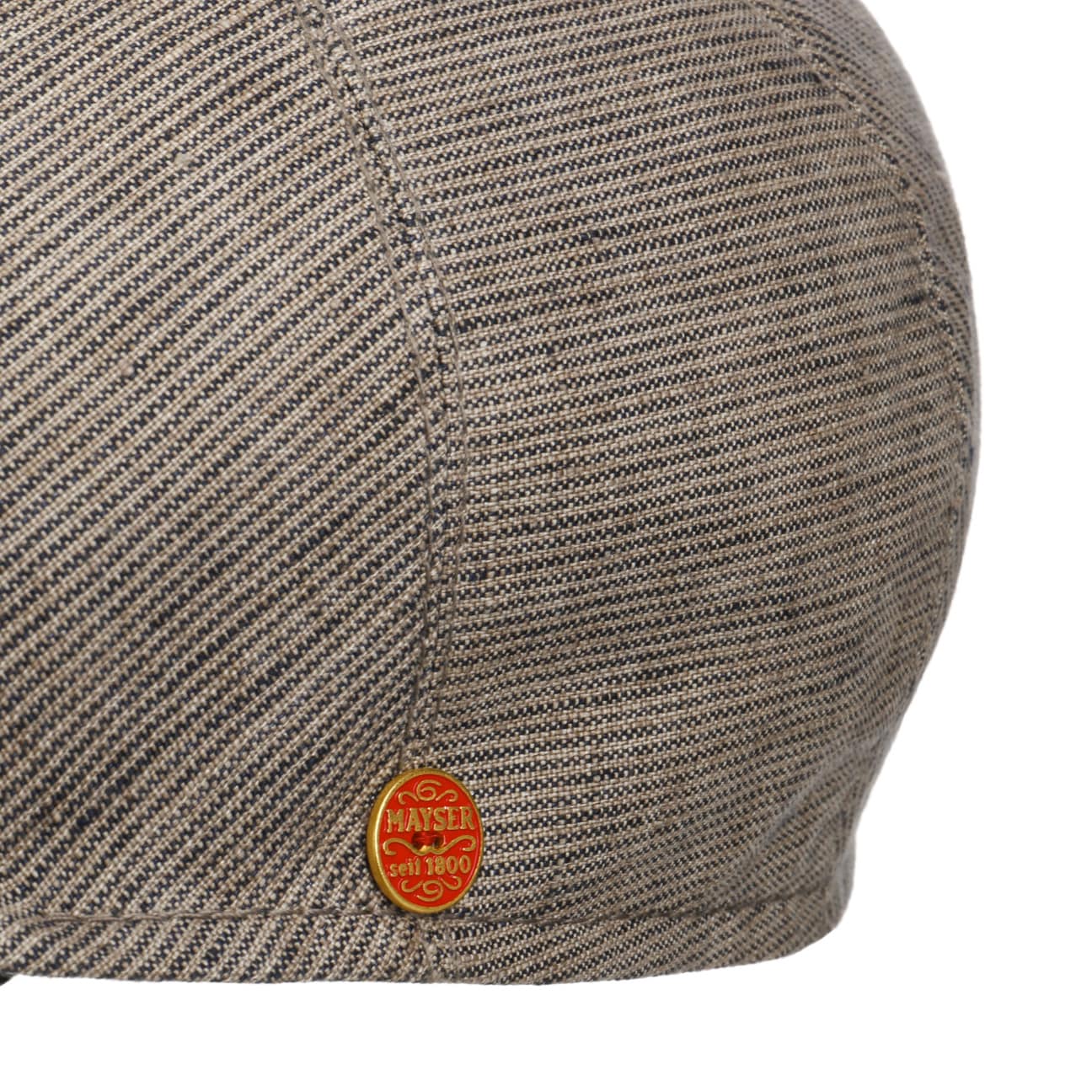 Sidney Linen Stripes Flat Cap by Mayser - JJ Hat Center ®